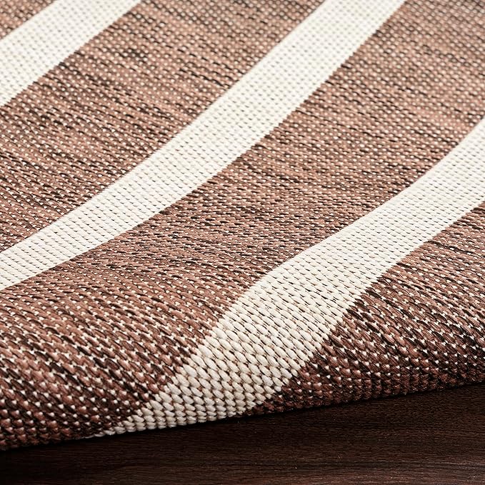Nourison Home Positano Indoor/Outdoor Natural Ivory 7' x 10' Area Rug, Easy Cleaning, Non Shedding, Bed Room, Living Room, Dining Room, Deck, Backyard, Patio (7x10)