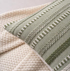 Boho Throw Pillow Covers 18x18 Inch Set of 2, Farmhouse Decorative Couch Pillow Cases, Green Accent Pillows of Bed, Sofa Bedroom Living Room Home Decor Cushion Cover