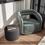 ZICOTO Beautiful Boucle Pouf Ottoman and Foot Rest - Elevate Your Living Room Decor with Lightweight Comfort and Charm - A Round Modern Foam Filled Foot Stool Perfect to Rest Your Feet