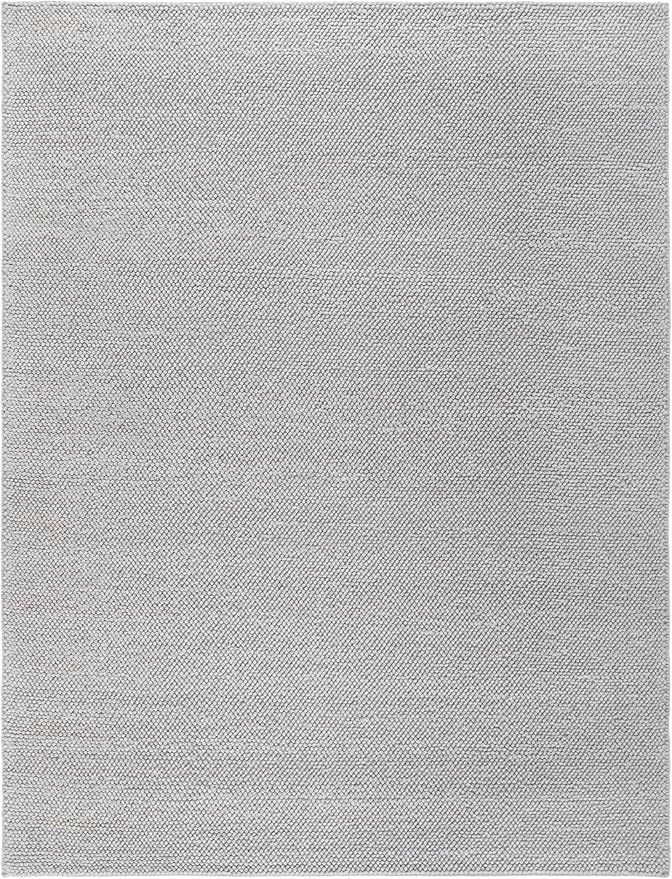 SAFAVIEH Area Rug 8x10 - Natura Collection - Large - Silver, Handmade Wool Blend, Textured Design, Ideal for Living Room, Bedroom, Dining Space (NAT425G)