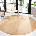 SAFAVIEH Natural Fiber Collection 12' Round Natural NFB310A Boho Braided Premium Jute Entryway Foyer Living Room Bedroom Kitchen Area Rug