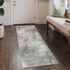 GENIMO Washable Rugs 2x5 Runner Rugs for Hallway Kitchen, Modern Lightweight Rug Ultra Soft Indoor Runner Rugs for Entryway, Low Pile Carpet with Non Slip Backing, Mist Grey