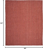 SAFAVIEH Area Rug 8x10 - Natural Fiber Collection - Large - Rust, Handmade Jute, Farmhouse Style, Chunky Textured Thick Pile (NF447C)