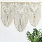 Large Macrame Wall Hanging - Boho Tapestry Macrame Wall Decor Art- Chic Bohemian Handmade Woven Tapestry Home Decoration for Bedroom Living Room Apartment Dorm Gallery - 43"x32" (Tassels)