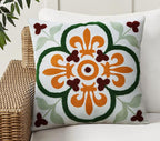Merrycolor Boho Decorative Throw Pillow Cover 18x18 Colorful Embroidered Pillow Covers Textured Aesthetic Pillow Cases Bohemian Modern Farmhouse Pillow Covers for Couch Bed,1PC