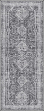 GENIMO Runner Rug 2x5 Non Slip Machine Washable Hallway Runner Rug, Low Pile Lightweight Rugs for Entryway, Hallway, Kitchen and Corridor, Vintage Grey
