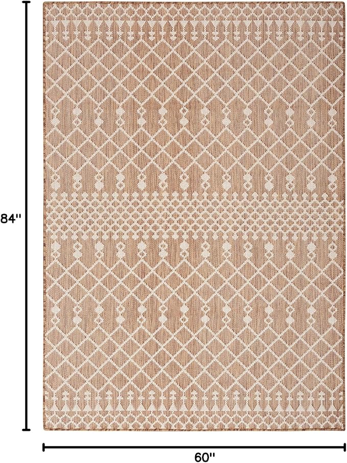 Nourison Home Positano Jute 5' x 7' Area Rug - Easy Clean, Non Shedding, Bed Room, Living Room, Dining Room, Kitchen (5' x 7')