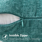 MIULEE Pack of 2 Couch Throw Pillow Covers 22x22 Inch Soft Teal Chenille Pillow Covers for Sofa Living Room Solid Dyed Pillow Cases