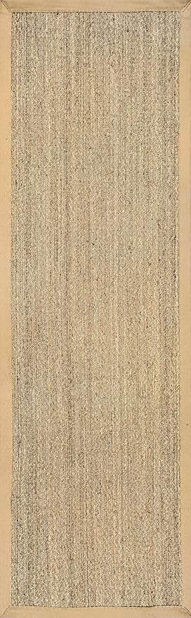 Nuloom Elijah Beige/Natural, 2'6" x 10', Basketweave, Seagrass, Soft and Textured, High Traffic, Stain Resistant, Easy Clean, Durable Runner for Bedroom, Living Room, Dining, Den, Foyer, Entryway