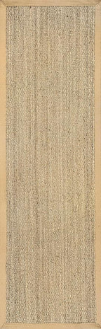 nuLOOM 2x14 Elijah Seagrass Area Rug, Beige, Solid Farmhouse Style, Cotton Bordered, Basketweave, Natural Fiber, For Bedroom, Dining Room, Living Room, Hallway, Office, Kitchen, Entryway