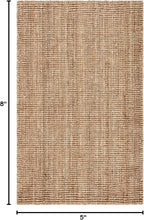SAFAVIEH Area Rug 5x8 - Natural Fiber Collection - Natural Brown, Handmade Jute, Farmhouse Style, Chunky Textured Thick Pile (NF447A)