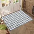 GarveeHome Checkered Rugs 2x3, Machine Washable Entryway Rug with Non Slip Backing, Stain Resistant Low-Pile Doormat for Indoor Outdoor Hallways Kitchen Bathroom Bedroom Grey