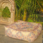 Mandala Life ART Bohemian Outdoor Floor Cushion Cover - Unstaffed 24x8 inches - Vintage Square Pouf Otttoman - Pillow Case for Garden Party, Pool, Balcony, Patio