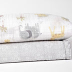 Gerber Baby Unisex 2-Pack Muslin Blanket, Animals + Geos Neutral, One Size