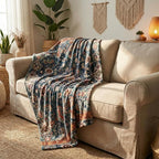 Horaldaily Boho Bohemia Style Blanket Throw, Vintage Country Rustic Farmhouse Soft Fuzzy Plush Faux Fur Cozy Blankets for Couch Sofa Bed Lounging, Ideal Gifts for Kids Adults Wife Self, 60x80