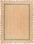 SAFAVIEH 9x12 Area Rug - Natural Fiber Collection - Large - Natural & Light Green, Handmade Jute, Ideal for Living Room, Bedroom, Dining Space (NF896W)