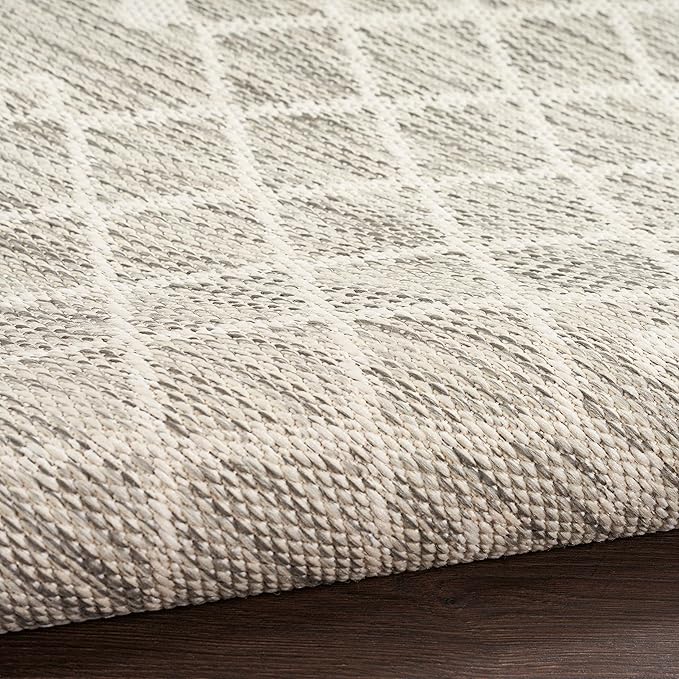Nourison Home Positano Light Grey 7' x 10' Area Rug - Easy Clean, Non Shedding, Bed Room, Living Room, Dining Room, Kitchen (7' x 10')