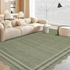 Garvee Scalloped Washable Rugs 10x14 Rug for Living Room Bedroom Rug Modern Large Area Rug Non Slip Throw Rugs Soft Low Pile Stain Resistant Carpet for Dorm Dining Room Dorm, 10'x14' Green