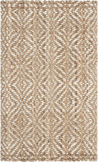 SAFAVIEH Natural Fiber Collection Accent Rug - 2'3" x 4', Natural & Ivory, Handmade Boho Farmhouse Woven Jute, Ideal for High Traffic Areas in Entryway, Living Room, Bedroom (NF185A)