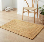 Jute Braided Small Rug, Natural - 2x3 Feet, Accent Reversible Hand Woven Doormat for Entryway, Kitchen, Living Room, Nursery | Rustic Neutral Front Door Floor Mat for Outdoor/Indoor Use - 24x36 Inches