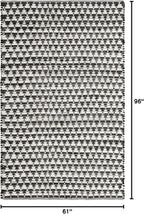 Unique Loom Chindi Jute Collection Area Rug (5' 1" x 8' Rectangle, White Black)