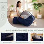 8" Washable Floor Pillow Cushion for Adults, Meditation Cushion Pillow, Removable Tufted Blended Corduroy Cover, Large Square Floor Sitting for Tatami Living Room or Yoga, 2Pack, Machine Washable