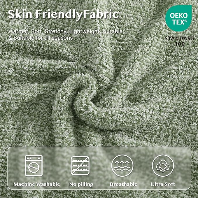 WRENSONGE Throw Blanket Cationic Dyeing Green Soft Cozy Fluffy Warm Hand Made Weave Throw Blankets for Couch, Sofa, Chair, Bed, Camping, Picnic, Travel Lightweight Bed Blanket - 60"x80"