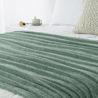 Chenille Throw Blanket for Couch 50"X 60", Soft Cozy Throws with Fringe Tassel for Bed Sofa Chair Cover, Lightweight Knitted Decorative Boho Blankets for Living Room, Sage Green