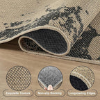 2x6 Jute Runner Rug for Hallway: Farmhouse Washable Kitchen Rug Non Slip Outdoor Indoor Rug for Bedroom Porch Laundry Bathroom - Modern Brown
