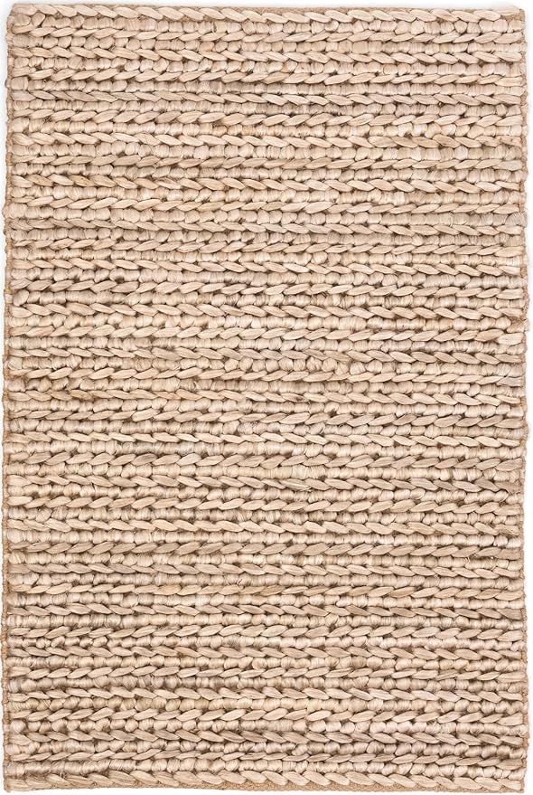 Dash and Albert Jute Area Rug - 8.5 X 11.5 Bleached Oak Solid Handwoven Accent Rug - Durable, Eco-Friendly, High Traffic Areas Hallway, Bedroom, Stairs - Premium Luxury Hotel Quality Soft Breathable