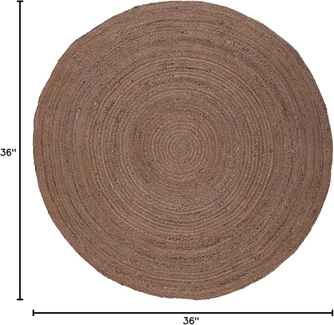 SAFAVIEH Natural Fiber Collection 3' Round Brown NFB901T Handmade Premium Jute Entryway Foyer Living Room Bedroom Kitchen Area Rug