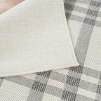 CAMILSON Easy Jute Rug 9x12, Indoor Outdoor Off-White Color Fiber Area Rugs for Living Room Patio and Dining Room Rug, Checkred Boho Woven Design, Easy-Cleaning, Washable Outside Carpet (9 x 12)