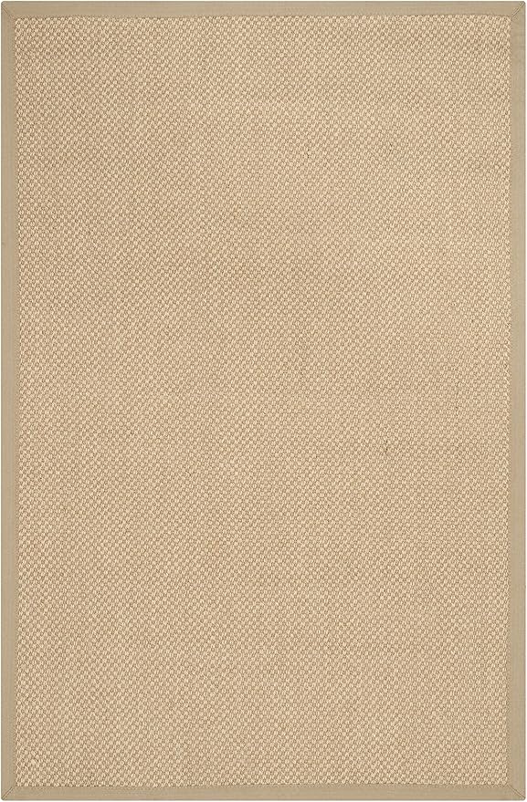 SAFAVIEH Natural Fiber Collection Area Rug - 2'6" x 4', Maize & Linen Color, Sisal, Woven Design with Border (NF141B)