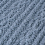 Battilo Bluish Grey Throw Blanket for Couch,51"x67", Super Soft Warm Cozy Chenille Knit Blankets for Bed, Sofa, Chair, Gift, Texture Decorative Boho Blanket for Living Room (Dusty Blue)