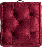 SAFAVIEH Home Collection Belia Burgundy 18-inch Square Floor Pillow with Insert
