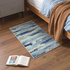 GENIMO 2X3 Washable Modern Doormat, Non-Slip Low Pile Chenille Area Rug, Small Entry Mat for Entrance Hallway Kitchen Bathroom, Sage & Tide