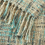 Multi-Color Blue Grey Cable Woven Throw Blanket for Couch,60"X80" Boho Style Textured Blankets for Home Decor,Super Soft Warm Cozy Chunky Blanket with Decorative Tassels for Bed
