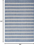 Nourison Home Positano Navy Ivory 7' x 10' Area Rug - Easy Clean, Non Shedding, Bed Room, Living Room, Dining Room, Kitchen (7' x 10')