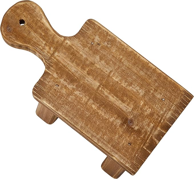 Creative Co-Op Small Wood Pedestal with Handle