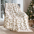 Joiedomi Throw Blanket for Couch Bed Sofa, Knitted Beige Blankets Gifts for Women Mom Girls, Cozy Cute Soft Throw Home Room Decor Aesthetic for Women Mothers Birthday Gifts 50x60 Inches