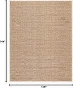 SAFAVIEH Area Rug 9x12 - Natural Fiber Collection - Large - Natural & Ivory, Seagrass, Basketweave Pattern with Border (NF114J)