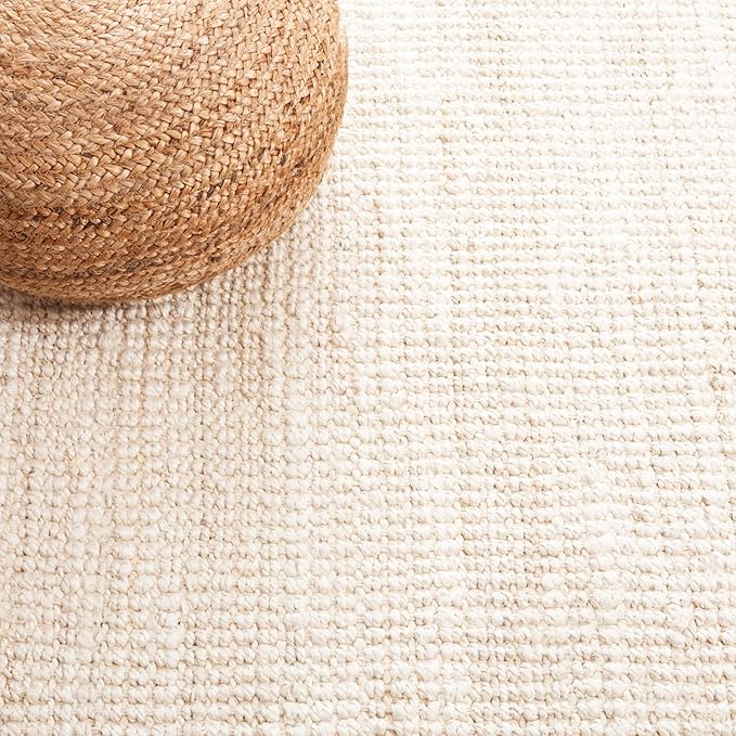 SAFAVIEH Natural Fiber Collection Accent Rug - 3' x 5', Ivory, Handmade Farmhouse Jute, Ideal for High Traffic Areas in Entryway, Living Room, Bedroom (NF730A)