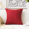 Home Brilliant Throw Pillow Cover 26 x 26 Linen Decorative Euro Sham Red Pillow Cover for Couch Sofa Patio, 26x26 inches(66cm), Burgundy