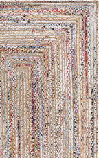 SAFAVIEH Cape Cod Collection Area Rug - 2'3" x 4', Beige & Multi, Handmade Jute & Cotton, Woven Braided Design (CAP202B)