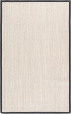 SAFAVIEH Area Rug 5x8 - Natural Fiber Collection - Marble & Dark Grey, Sisal, Woven Design with Border (NF143D)