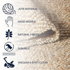 JONATHAN Y Hira Hand Woven Diamond Chunky Jute Natural Indoor Area Rug, 8x10, Bohemian, Transitional, Easy-Cleaning for Living Room, Bedroom, Kitchen, Pet Friendly, Non-Shedding (NFR100A-8)