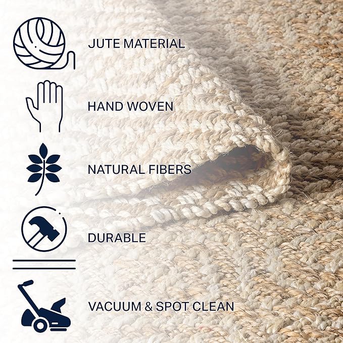 JONATHAN Y Hira Hand Woven Diamond Chunky Jute Natural Runner Rug, 2x8, Bohemian, Transitional, Easy-Cleaning for Living Room, Bedroom, Kitchen, Pet Friendly, Non-Shedding (NFR100A-28)