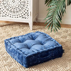 Safavieh Belia Glam 18-inch Periwinkle Velvet Square Floor Pillow