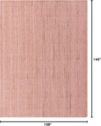 Unique Loom Braided Jute Collection Area Rug - Dhaka (9' x 12' 2" Rectangle, Light Pink)