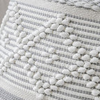 BlissBlush Gray Cream White Boho Throw Pillow Cover 20X20, Boho Woven Textured Pillow Cover, Neutral Pillow Cover, Sofa Couch Bed Farmhouse Lumbar Pillow (Cover ONLY)
